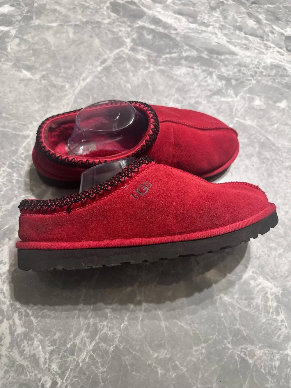 UGG Tasman Men's Slip-On Suede Slippers Red Lined Comfort Size 11